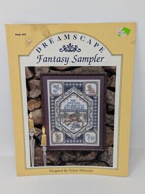 Dreamscape Fantasy Sampler Cross Stitch Pattern Dragon Unicorn Teresa Wentzler